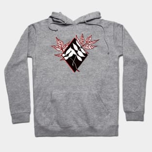 Geometric Leaf Diamond with Flora Silohettes Hoodie